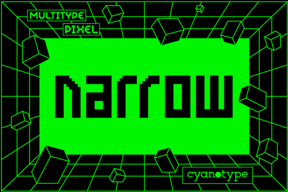 MultiType Pixel Narrow Font