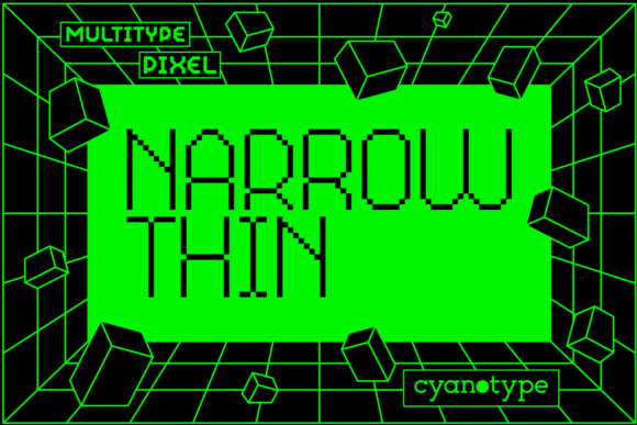 MultiType Pixel Narrow Thin Font